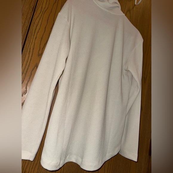 Women’s Columbia Long Sleeve Cream Turtleneck Button Up Neck Size Large - Picture 13 of 13